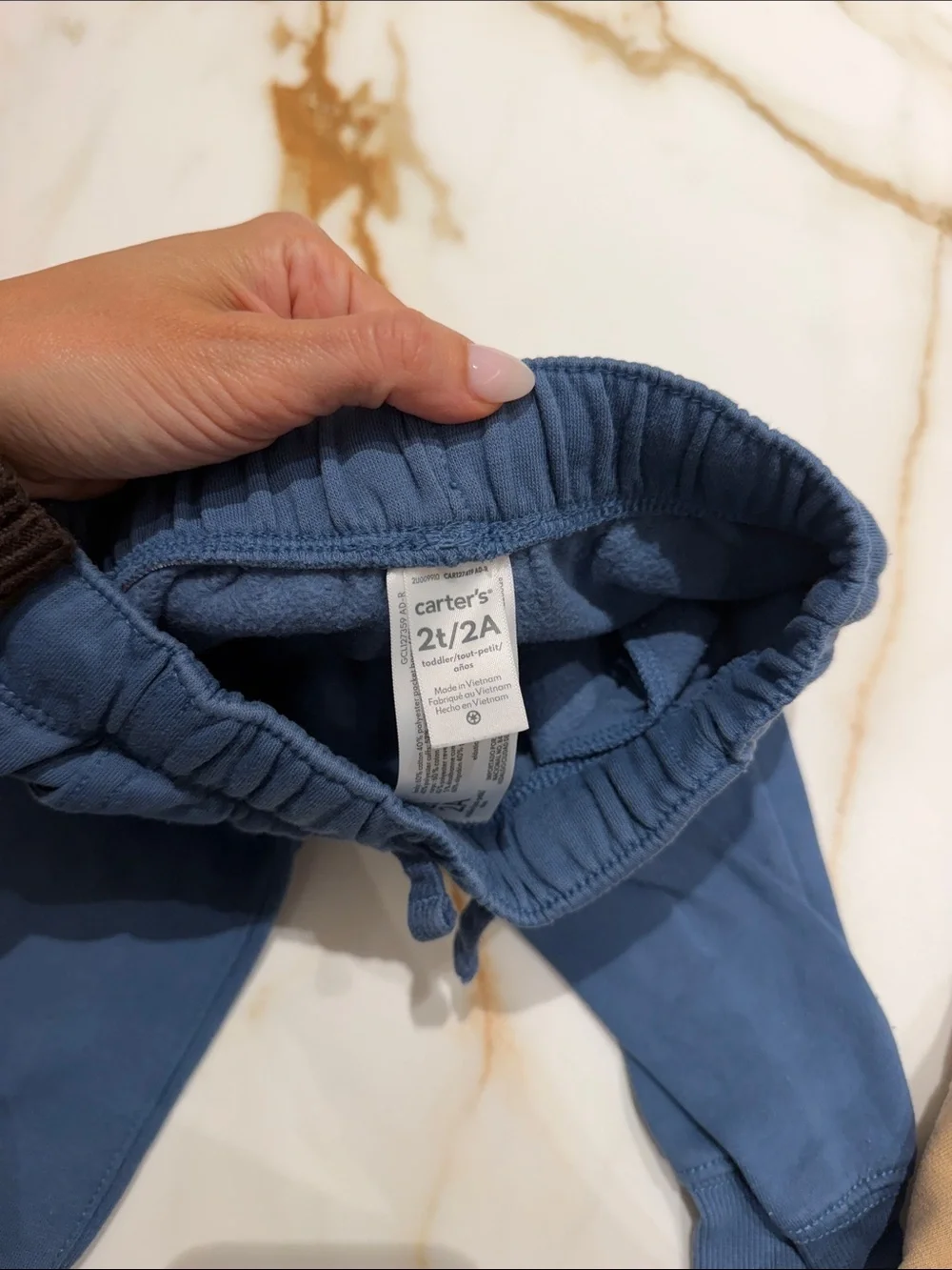 Carter's Cozy Jogger Set - Blue & Tan 2T